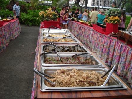 Hawaiian traditional Luau food